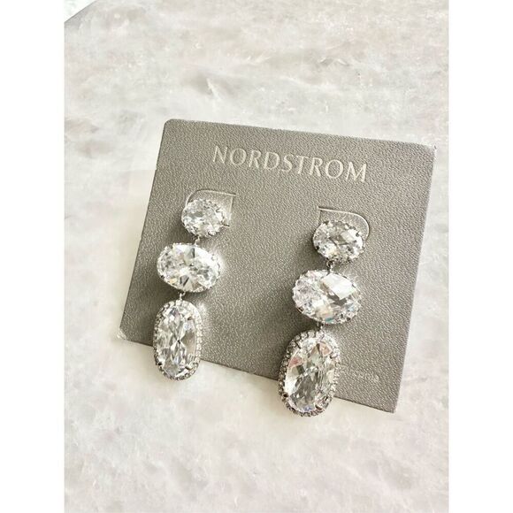 Nordstrom’s cubic zirconia chandelier super sparkly earrings  - Picture 5 of 5